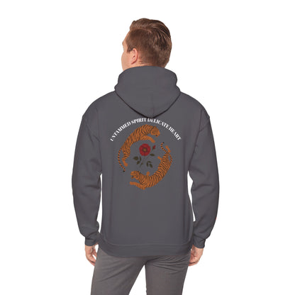 Black Tiger & Rose Graphic Hoodie