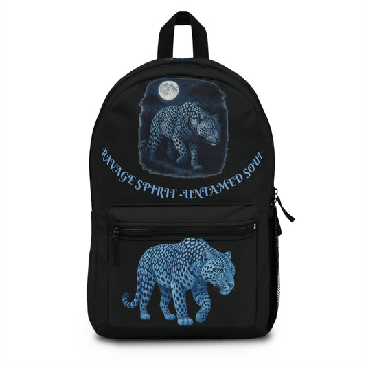 Ravage Spirit-Untamed Soul- Backpack featuring Untamed Leopard Design - Ideal for Nature Lovers, Back to School, Travel, and Adventure