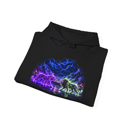 Neon Nebula Predator Clash Graphic Graphic Hoodie