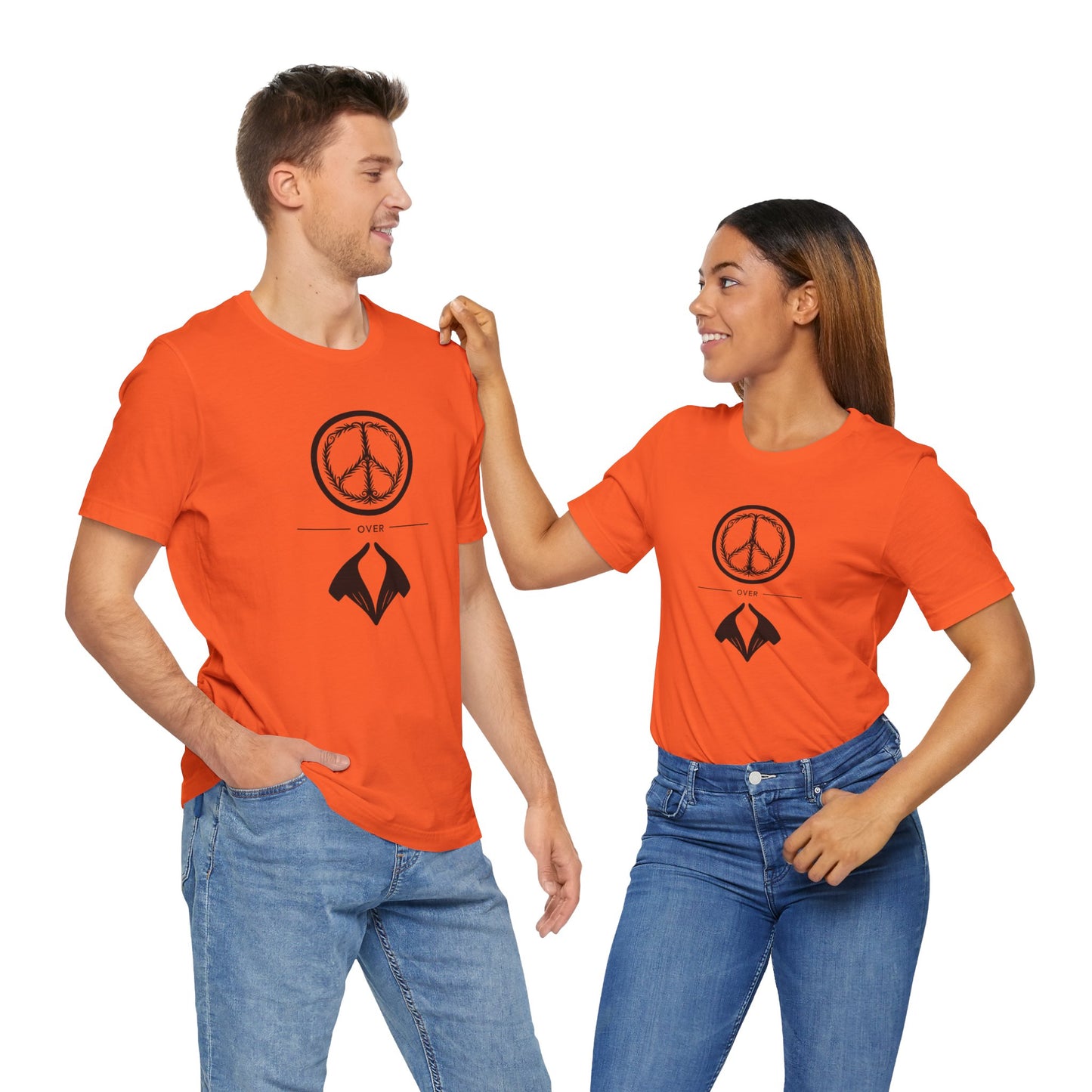 Peace Sign Unisex Jersey Tee, Casual Wear, Gift for Friends, Summer Fashion, Festival Outfit, Eco-Friendly Apparel
