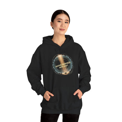 "Ravage Darkness With Light" Graphic Black Pullover Hoodie