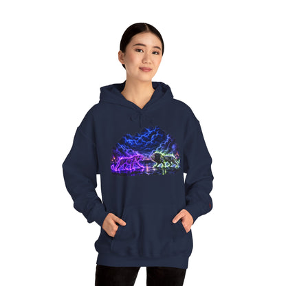 Neon Nebula Predator Clash Graphic Graphic Hoodie