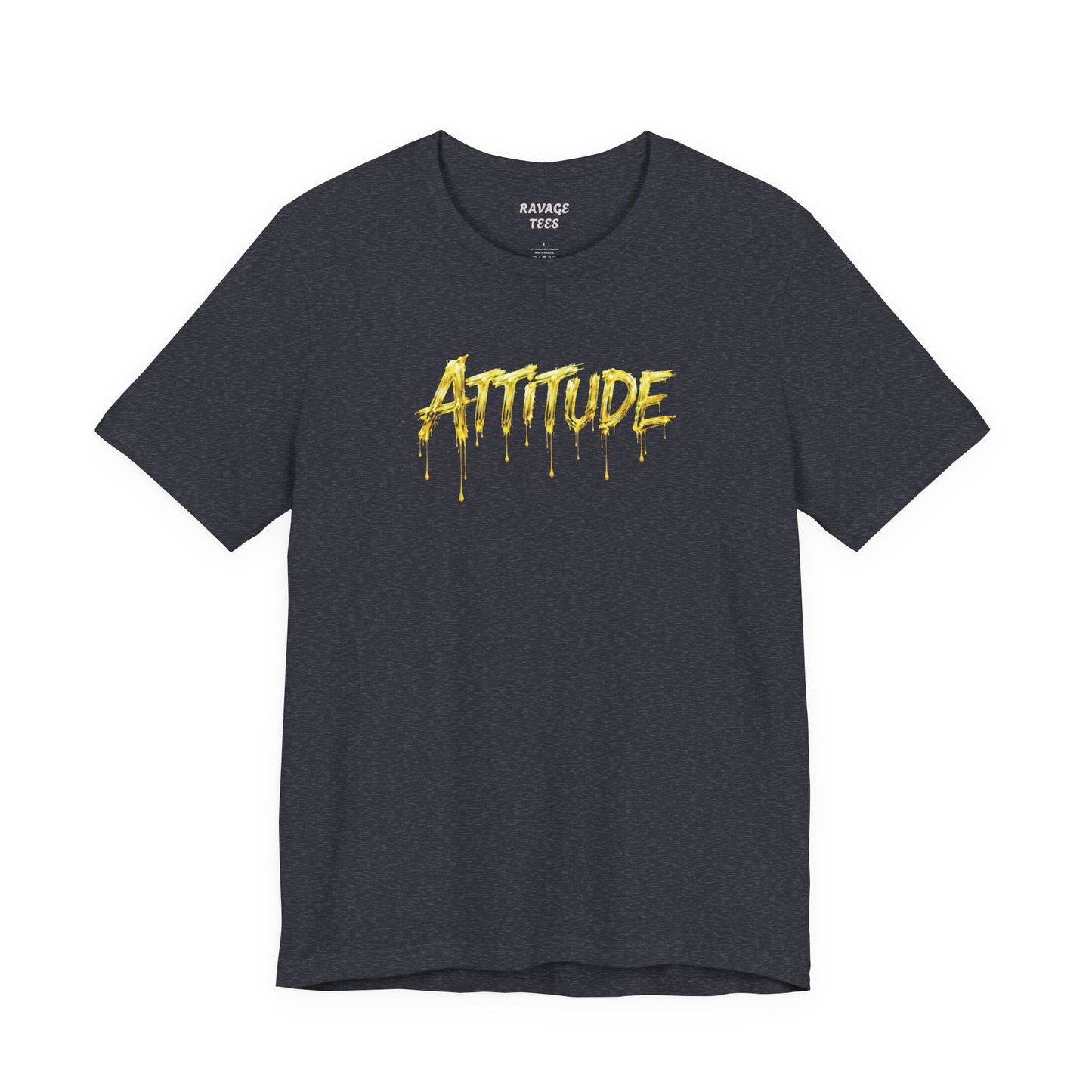 Attitude Drip Graphic Tee — Bold Yellow Streetwear T-Shirt