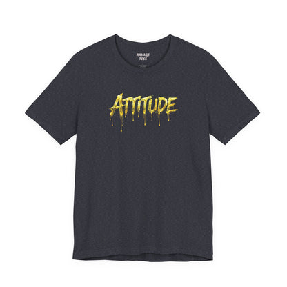 Attitude Drip Graphic Tee — Bold Yellow Streetwear T-Shirt