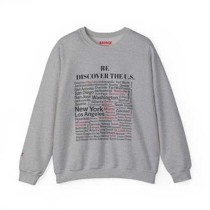 Re-Discover the U.S. Travel Enthusiast Sweatshirt, Cozy Crewneck, Explore America, Casual Wear
