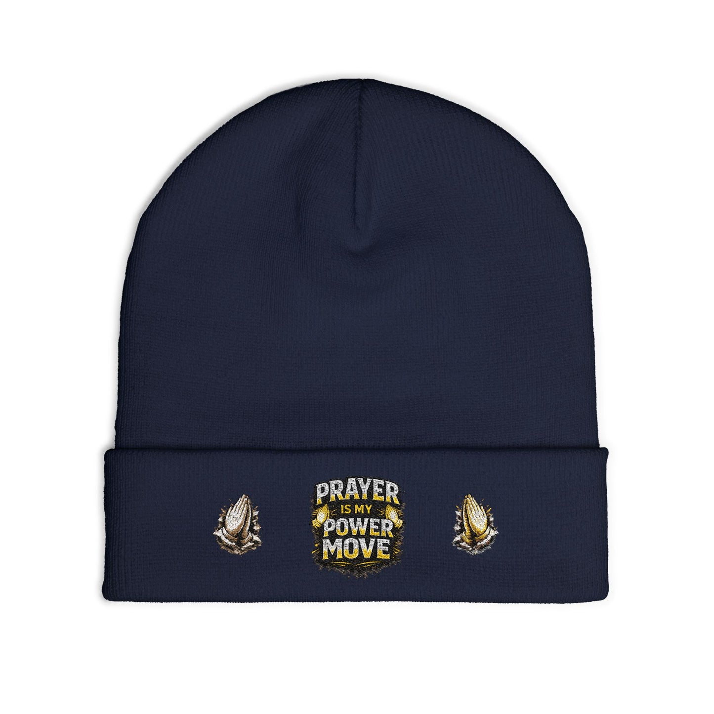 Prayer Is My Power Move Beanie — Knit Embroidered Winter Hat