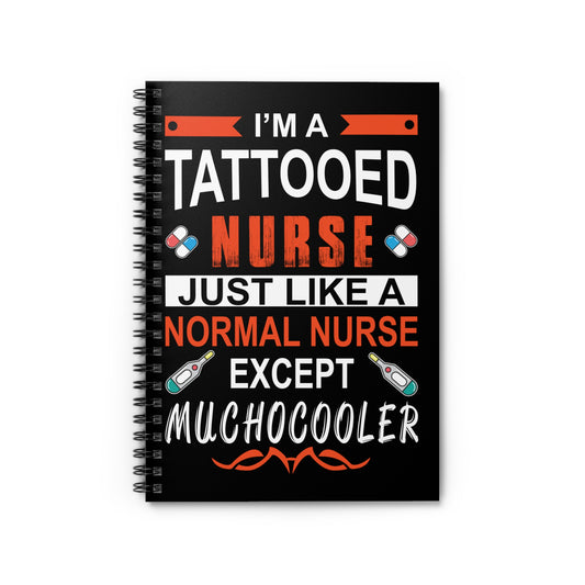 Tattooed Nurse Notebook - Cool Stationery, Nurse Appreciation, Personalized Journal