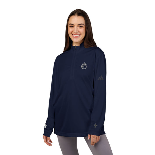 FAITH × Adidas | Embroidered Quarter-Zip Pullover – Activewear & Casual Layer