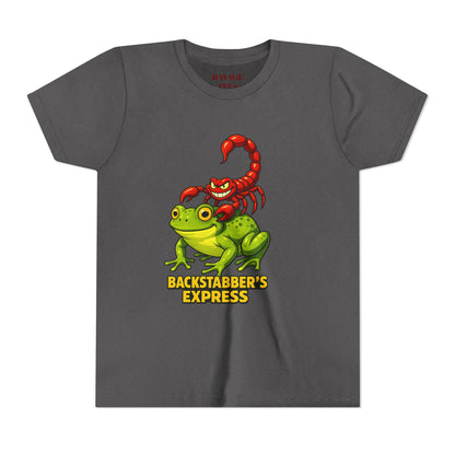 Youth Tee - "Backstabber's Express" Frog & Scorpion Graphic