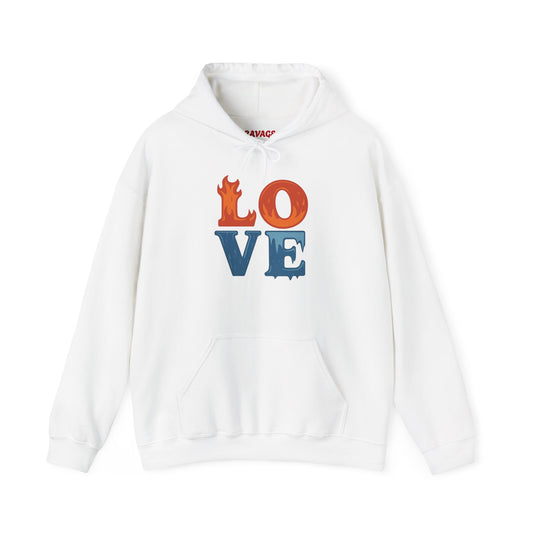Unisex Hooded Sweatshirt with 'LOVE' Design - Cozy Gift for Friends, Valentine's Day, Casual Wear, Relaxation, Everyday Use