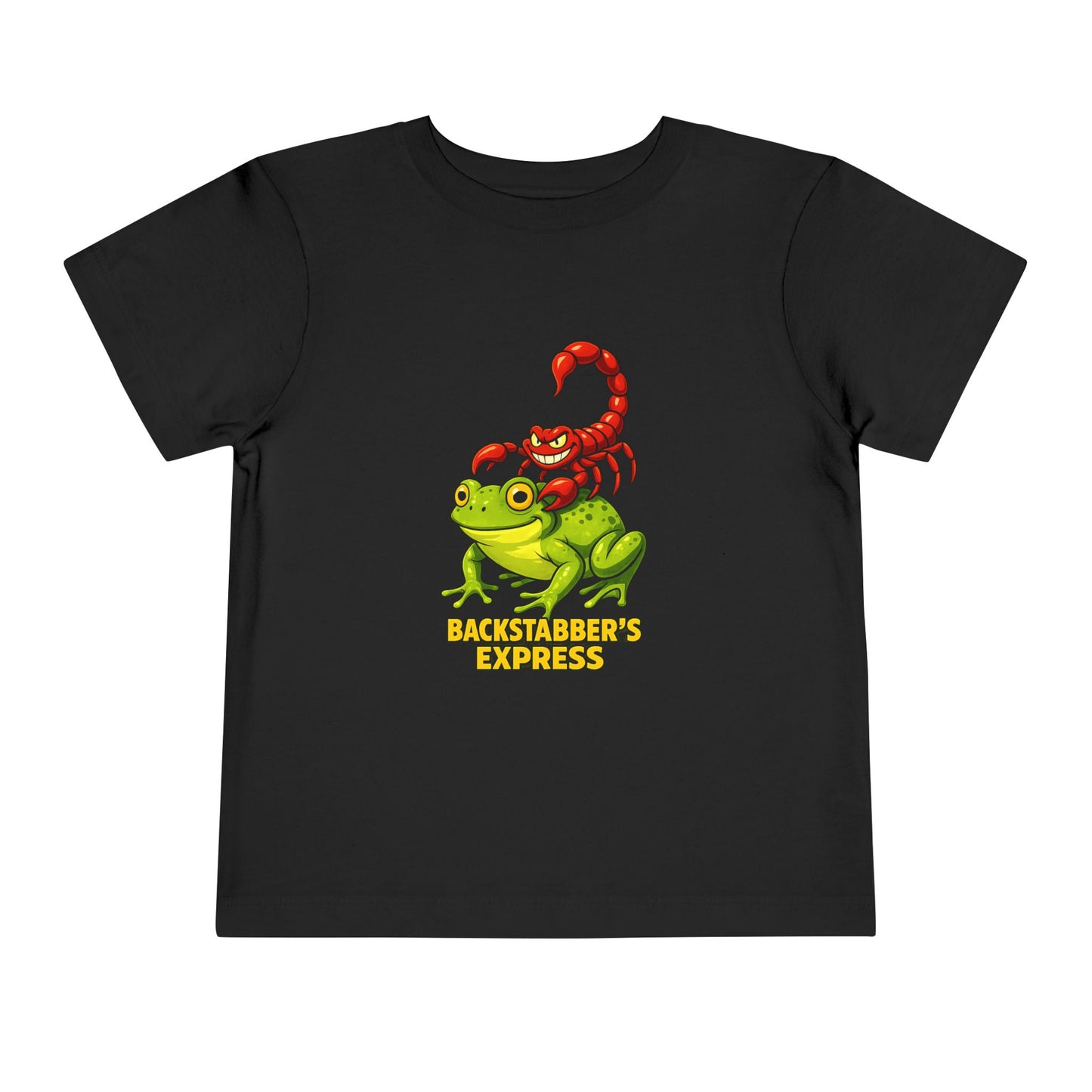 Toddler Tee — 'Backstabber's Express' Scorpion & Frog Funny Kids Shirt