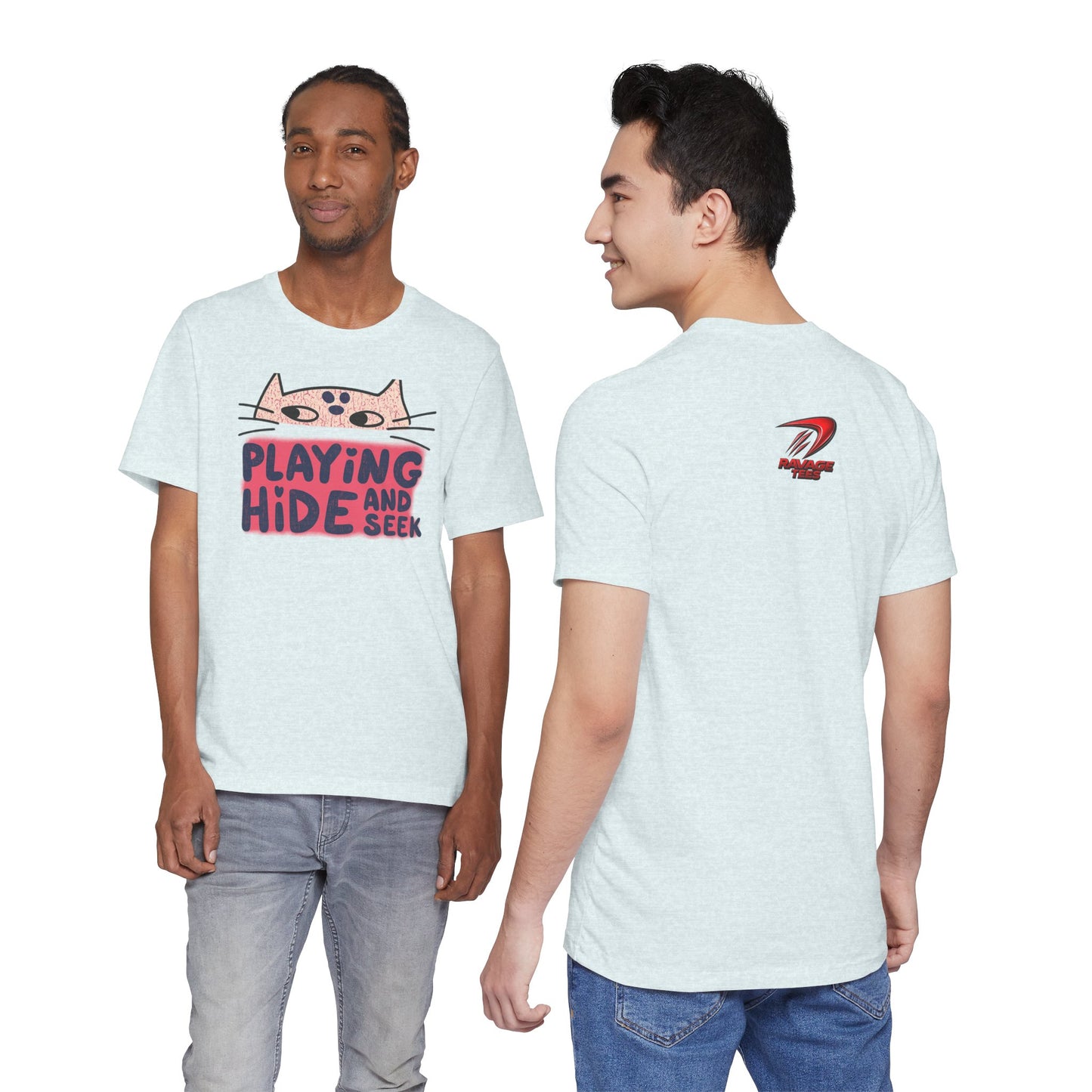 Playing Hide and Seek Cat T-Shirt — Cute Graphic Tee for Cat Lovers