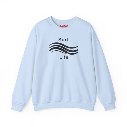 Surf Life Unisex Crewneck Sweatshirt | Beach Vibes, California Style, Perfect for Surfers