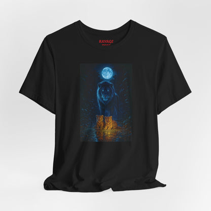 "Moonlight Path Guardian" Unisex Tee: Mystical Graphic Shirt