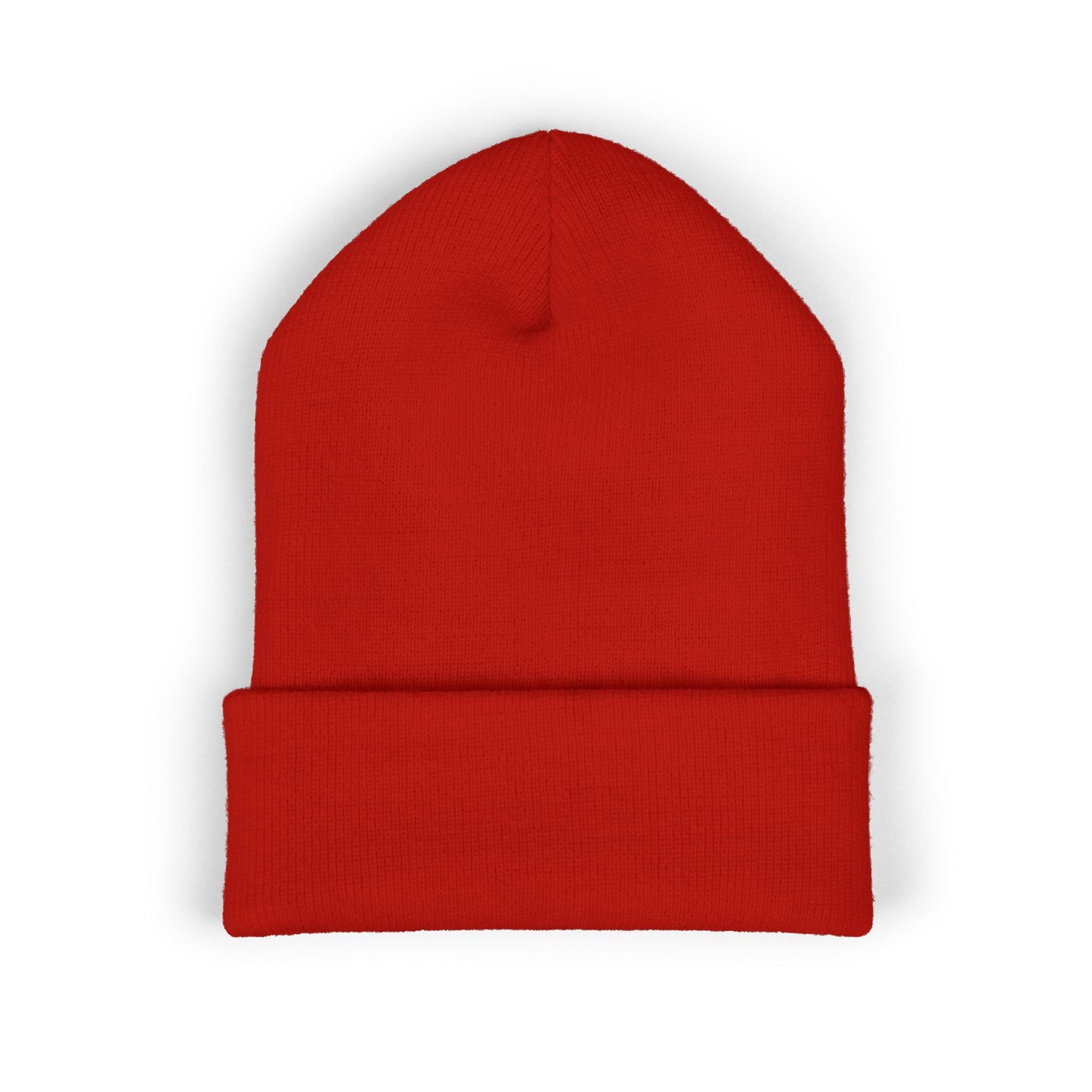 Fearless Embroidered Cuffed Beanie — Bold Black Knit Hat