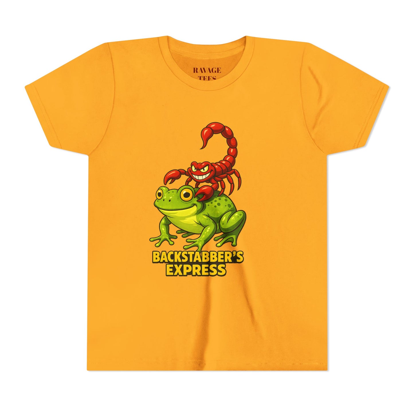 Youth Tee - "Backstabber's Express" Frog & Scorpion Graphic