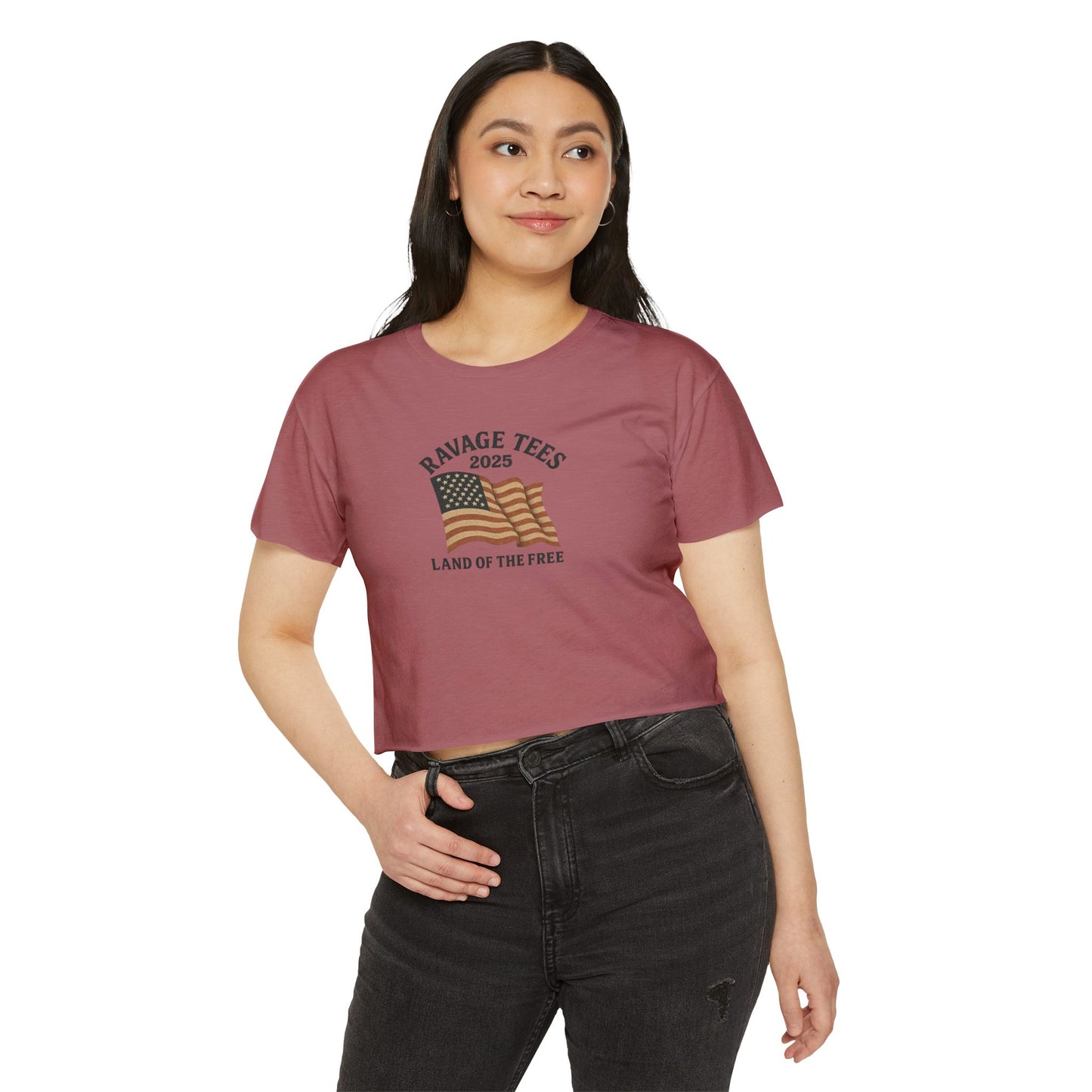 RAVAGE Crop Top: "Land of the Free"