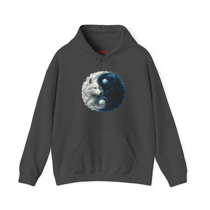 Yin Yang Wolf Sweatshirt: Spiritual Harmony Wildlife Pullover