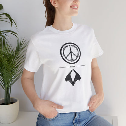 Peace Sign Unisex Jersey Tee, Casual Wear, Gift for Friends, Summer Fashion, Festival Outfit, Eco-Friendly Apparel