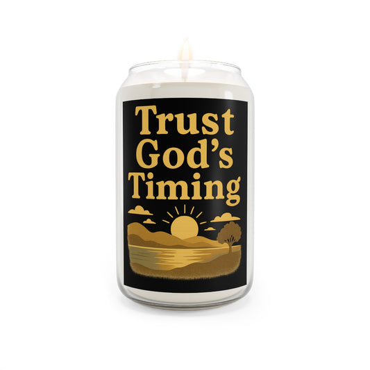 Trust God's Timing Scented Soy Candle, Relaxing Aromatherapy Candle, Inspirational Home Decor, Gift for Her, Self-Care Serenity Candle