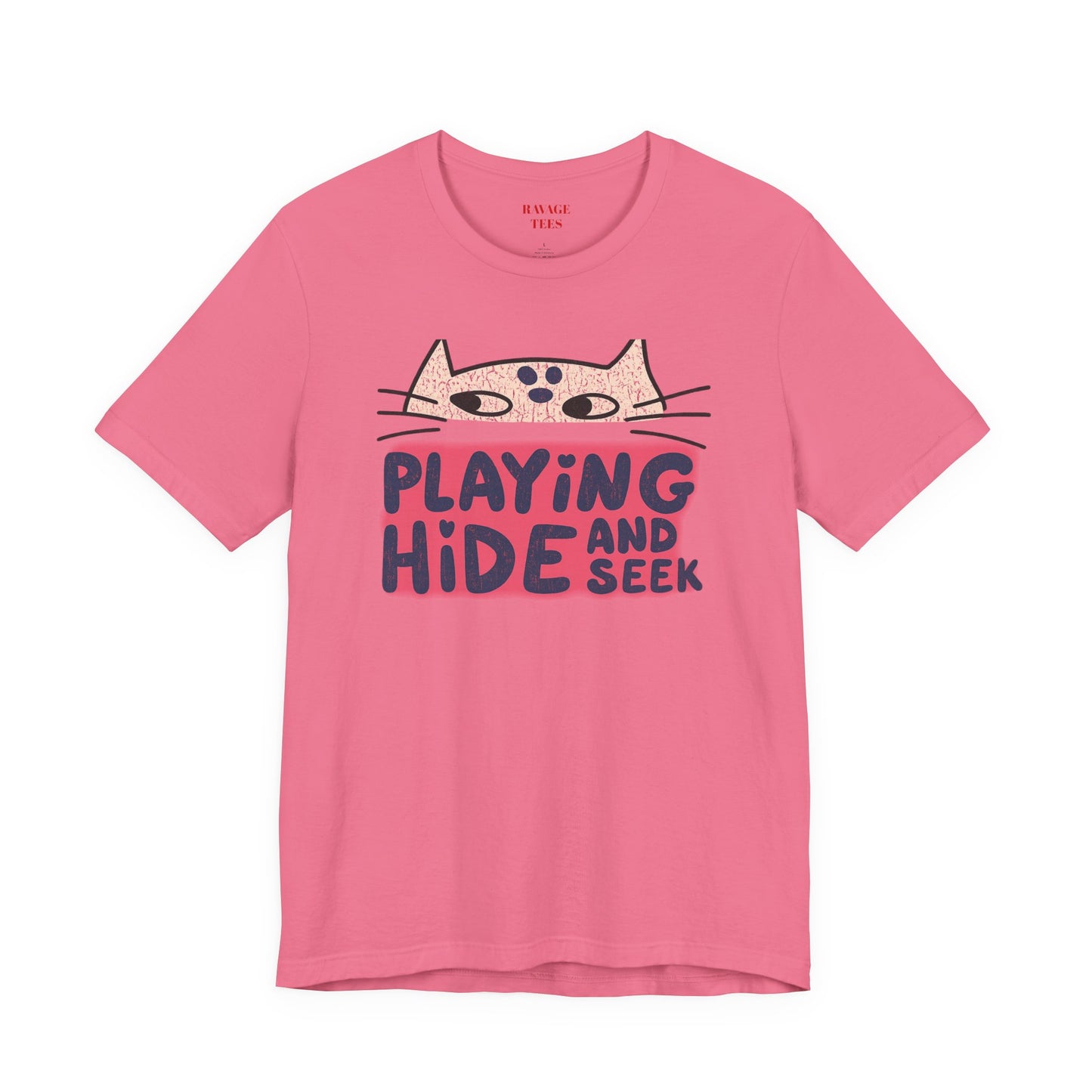 Playing Hide and Seek Cat T-Shirt — Cute Graphic Tee for Cat Lovers