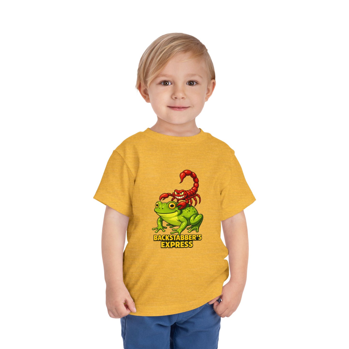Toddler Tee — 'Backstabber's Express' Scorpion & Frog Funny Kids Shirt