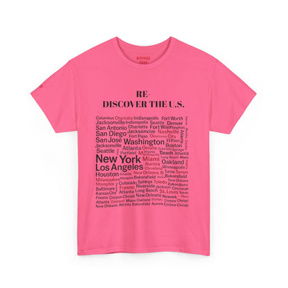 Re-Discover the U.S. Unisex Exploratory Travel T-Shirt, Adventure Tee, USA Discovery Shirt