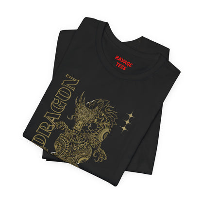 Gold Oriental Dragon Vintage Tee