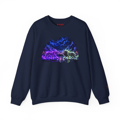 Neon Nebula Predator Clash Graphic Sweatshirt