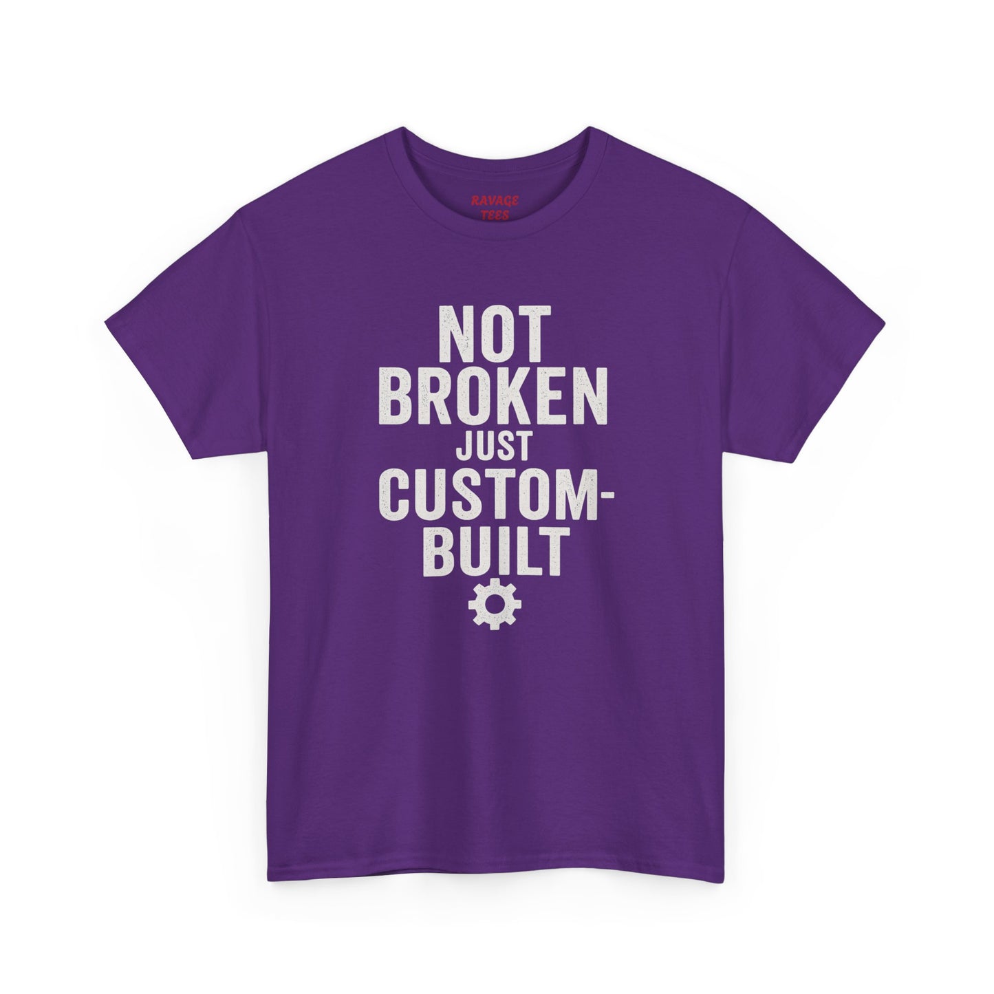 “Not Broken Just Custom-Built | Unisex Graphic Tee – Garage Edition