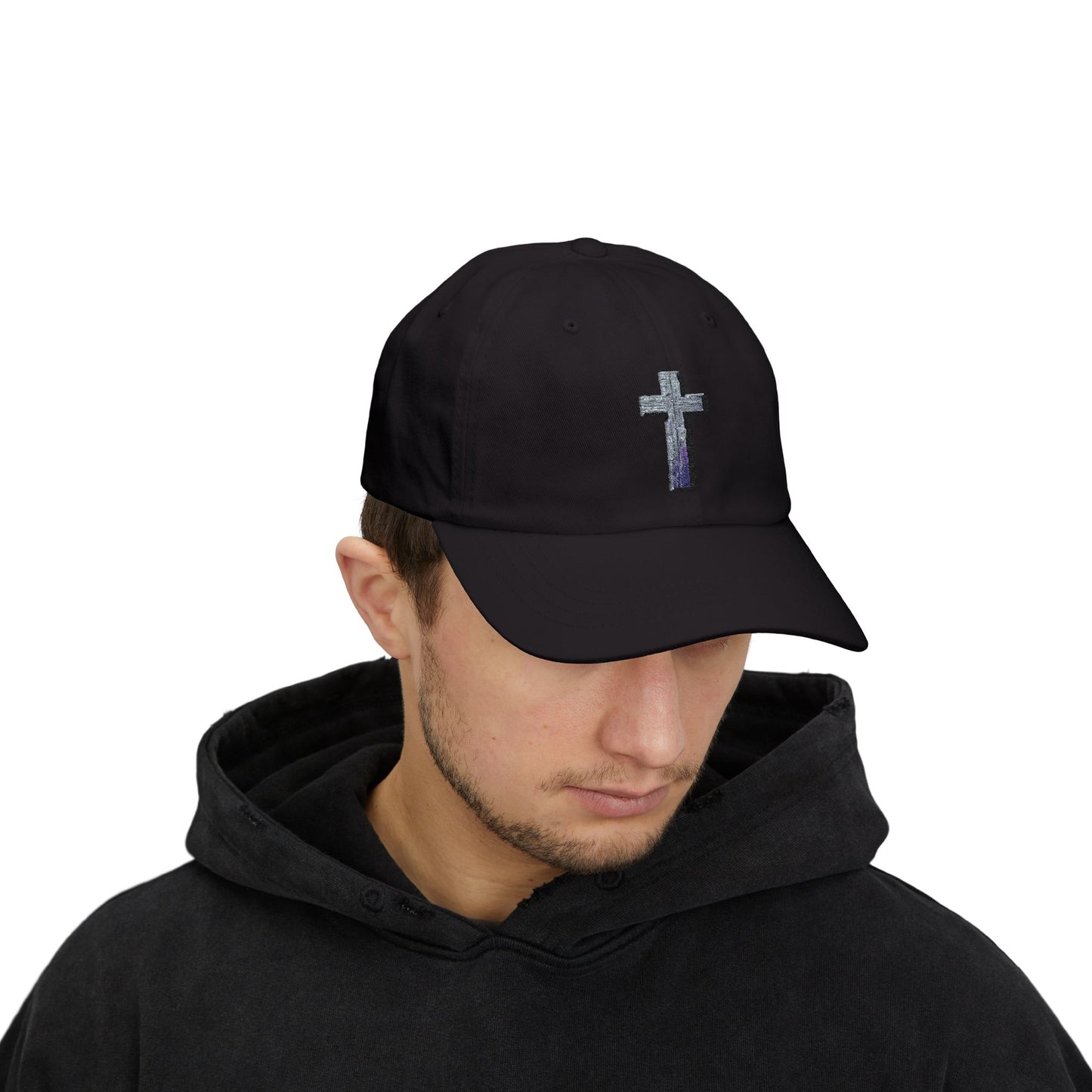 Classic Cap with Colorful Cross Design