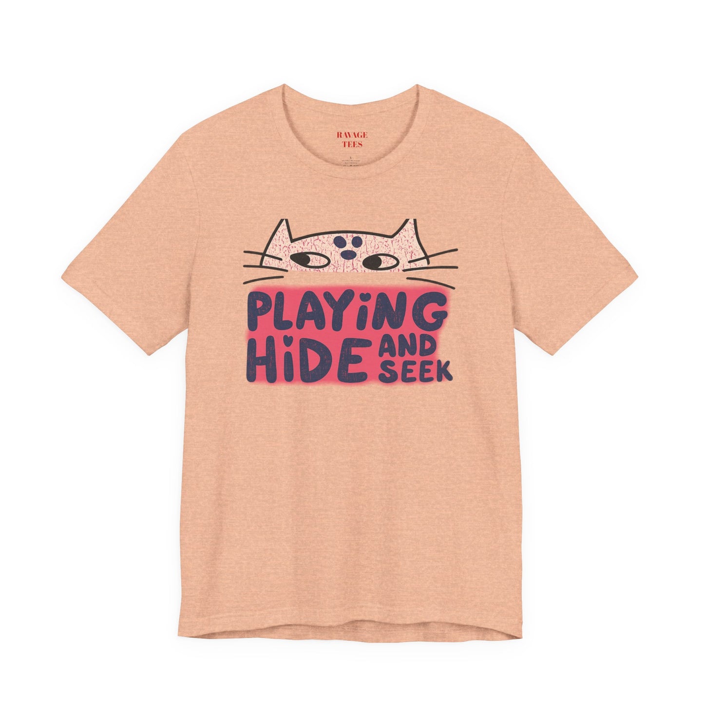 Playing Hide and Seek Cat T-Shirt — Cute Graphic Tee for Cat Lovers