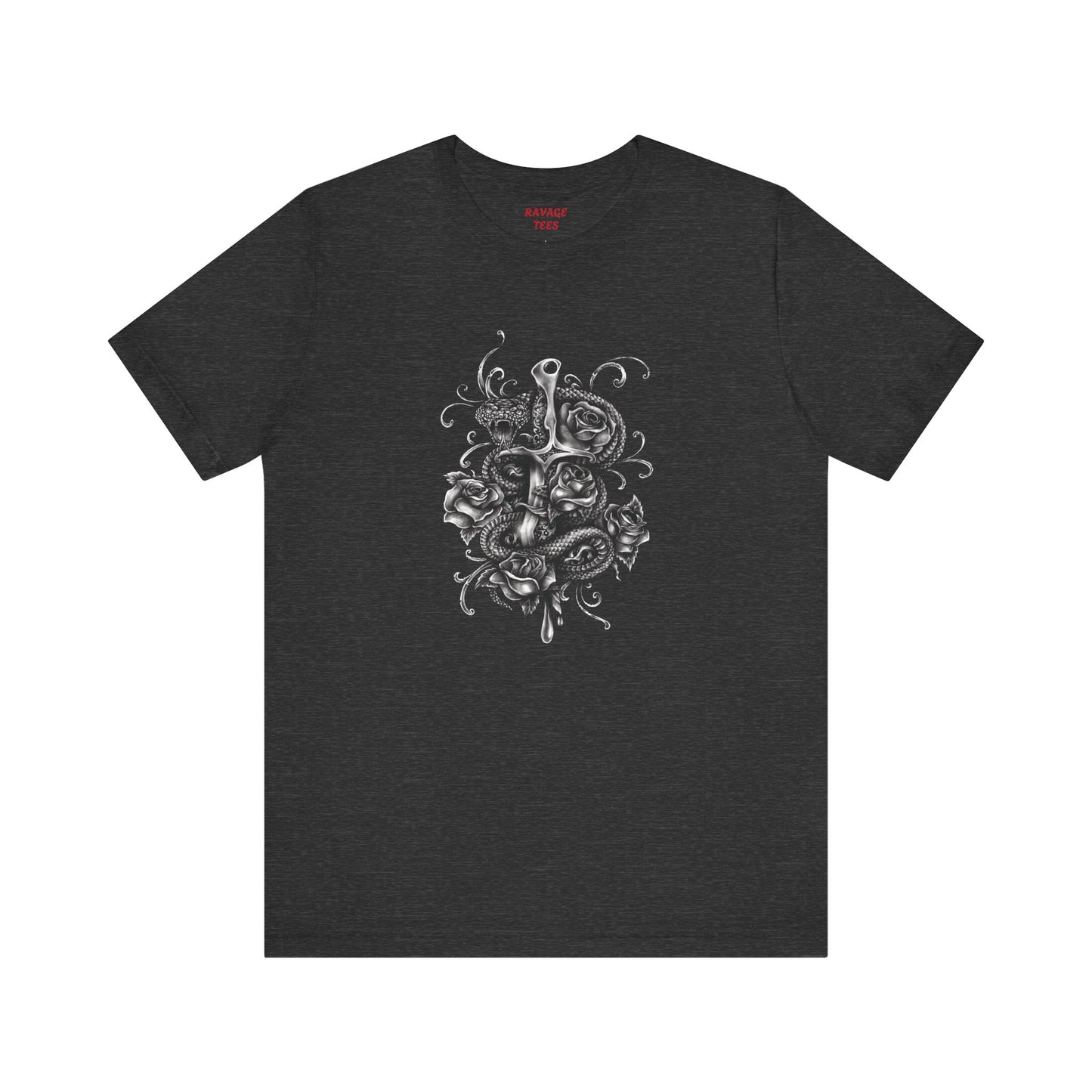 Snake & Dagger Tee: Edgy Unisex Tattoo-Style Graphic Shirt