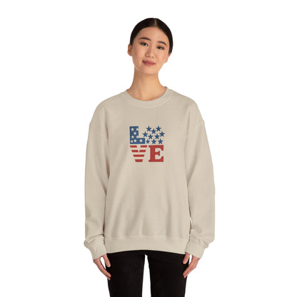 Patriotic Love Sweatshirt | Unisex Crewneck, Cozy Top for Celebrations, Gifts, Independence Day, Casual Style, Everyday Comfort