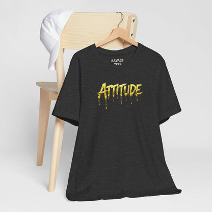 Attitude Drip Graphic Tee — Bold Yellow Streetwear T-Shirt