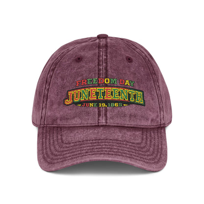 Juneteenth Embroidered Vintage Cap