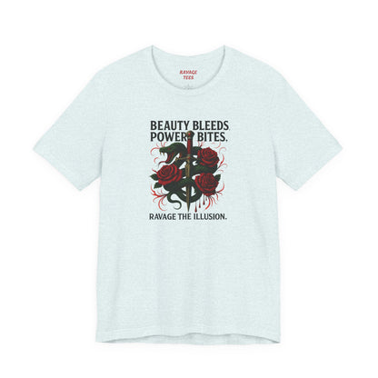 "Beauty Bleeds" Tee: Dark Aesthetic Unisex Graphic T-Shirt