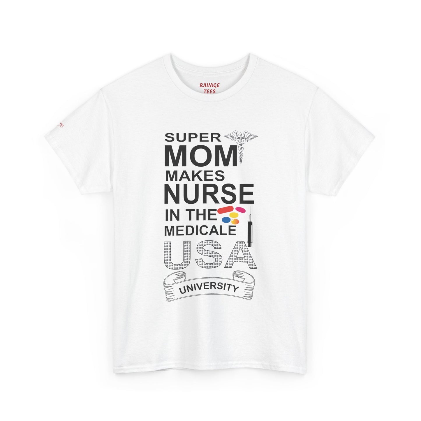 Super Mom Nurse Tee, Unisex Cotton T-Shirt for Nurses, Gift for Medical Professionals, Medical Field Apparel