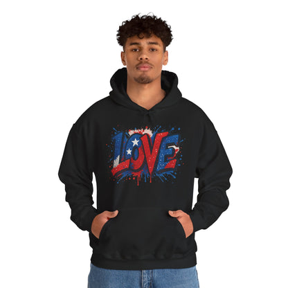 Unisex Hooded Sweatshirt with 'LOVE' Design - Cozy Gift for Friends, Valentine's Day, Casual Wear, Relaxation, Everyday Use