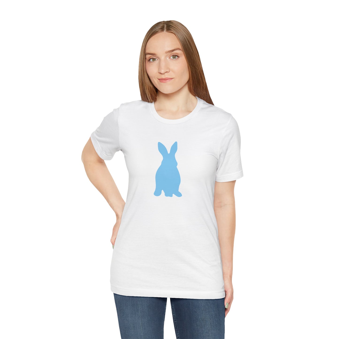 Minimal Blue Bunny Graphic Tee | Unisex Cotton T-Shirt