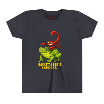 Youth Tee - "Backstabber's Express" Frog & Scorpion Graphic