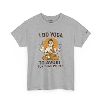 Yoga Humor Tee | I Do Yoga to Avoid Punching People