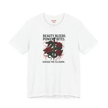 "Beauty Bleeds" Tee: Dark Aesthetic Unisex Graphic T-Shirt