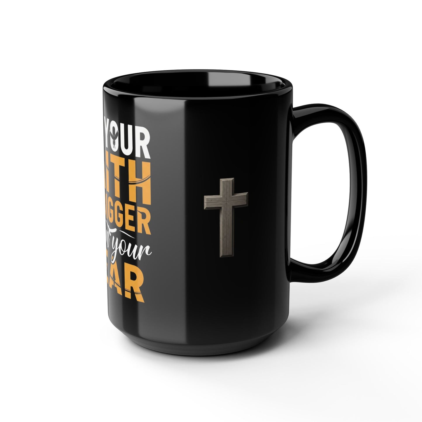 Faith-Inspiring Black Mug, 15oz