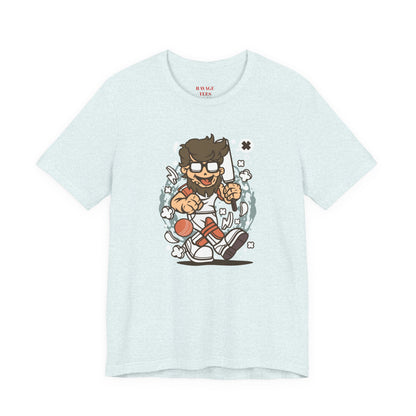 Retro Gamer Cartoon Character Tee