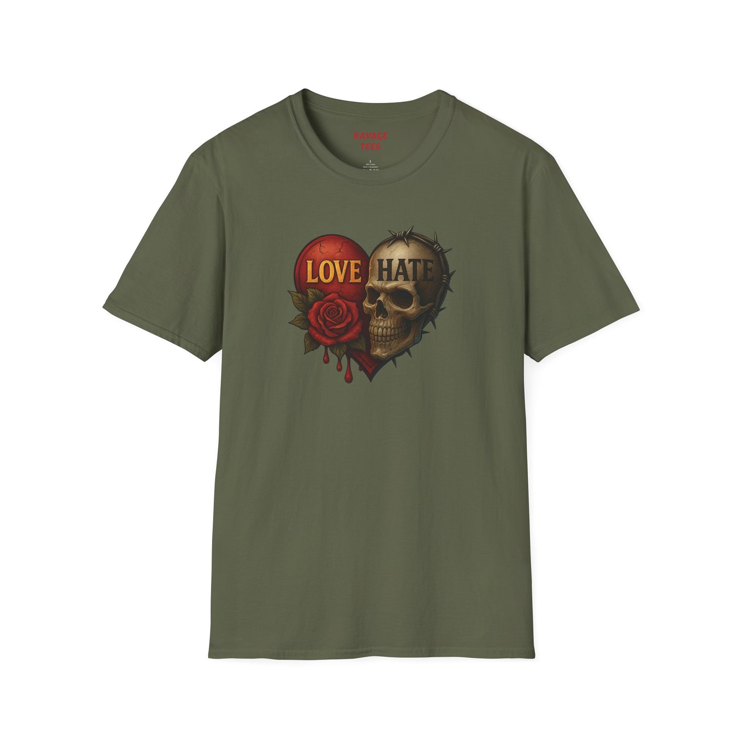 Love & Hate Skull Graphic Tee