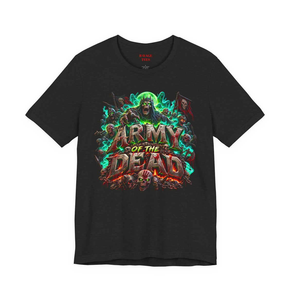Army of the Dead Graphic T-Shirt – Neon Zombie Horror Tee