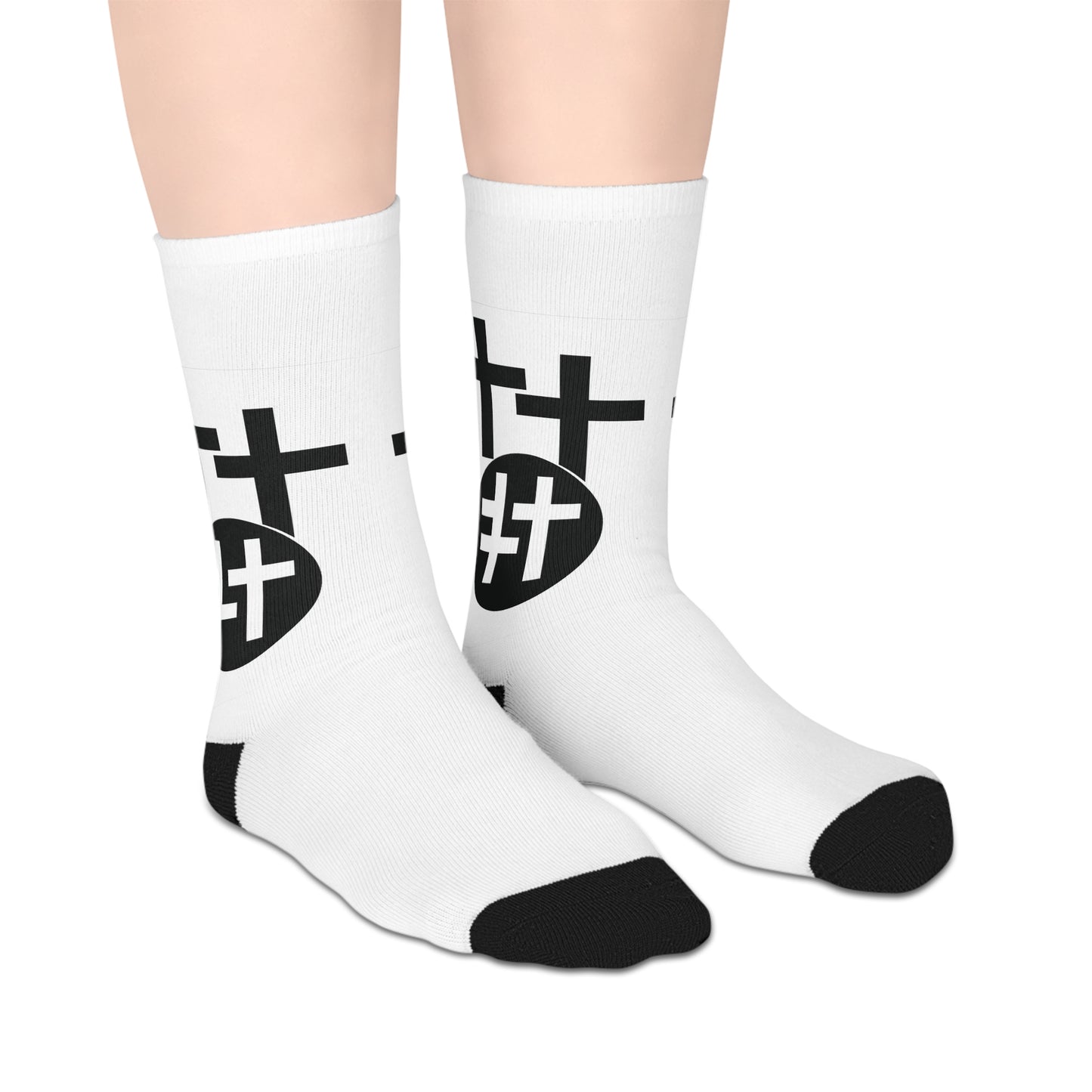 Calvary Cross Stylish Mid-length Socks with Bold Graphic Design - Perfect for Casual Wear, Gifts, and Everyday Comfort, Footwear, Unisex