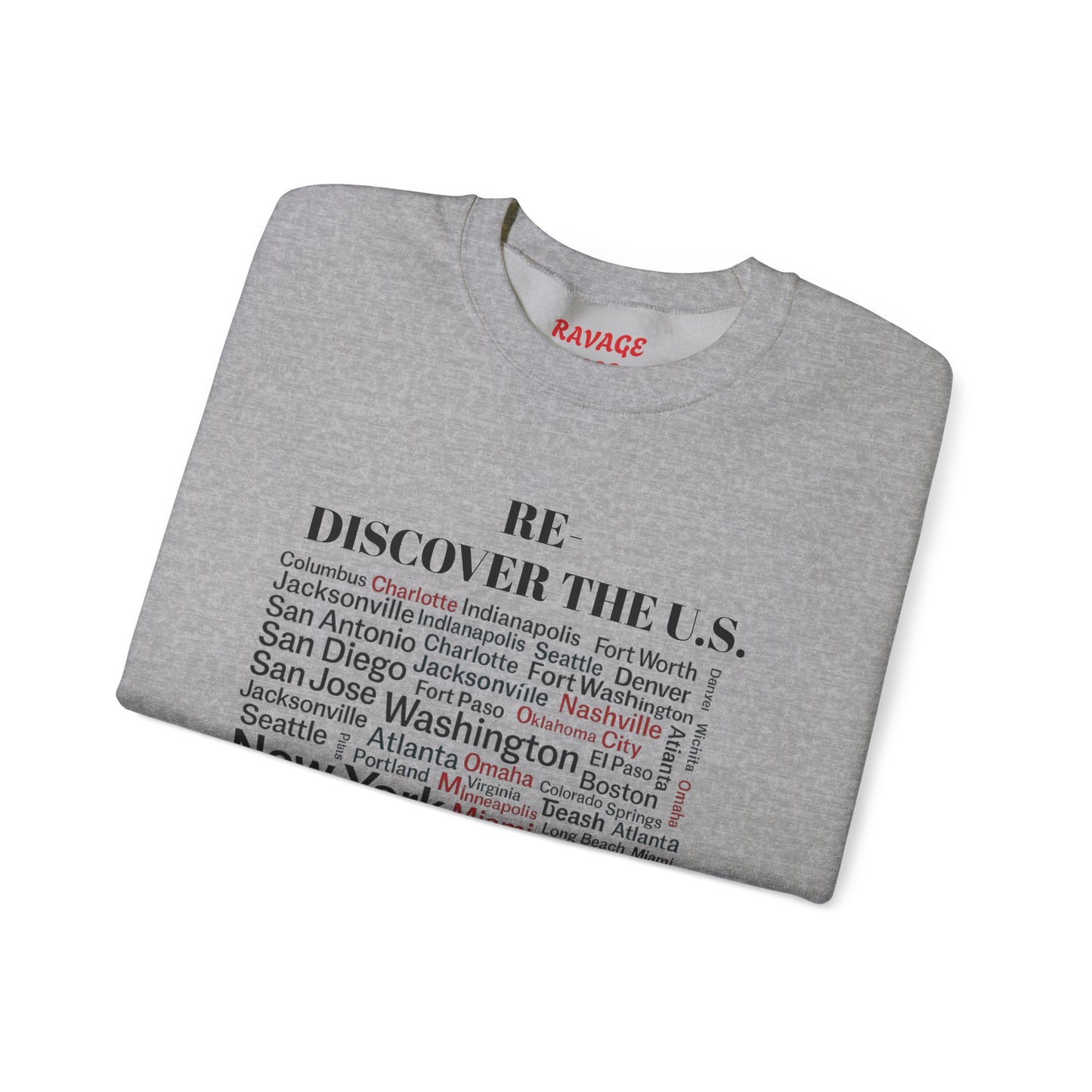 Re-Discover the U.S. Travel Enthusiast Sweatshirt, Cozy Crewneck, Explore America, Casual Wear