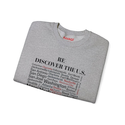 Re-Discover the U.S. Travel Enthusiast Sweatshirt, Cozy Crewneck, Explore America, Casual Wear